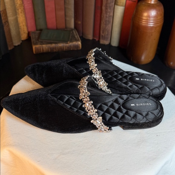 Birdies Black Mules with Sparkling Embellishments - Picture 4 of 5